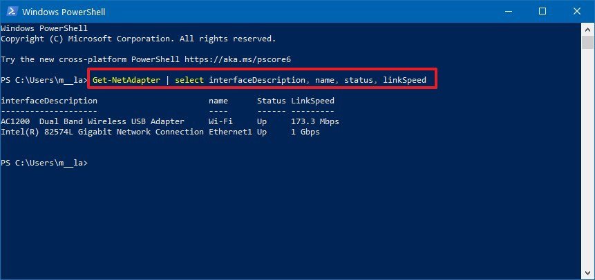 Wi-Fi and Ethernet connection speed using PowerShell