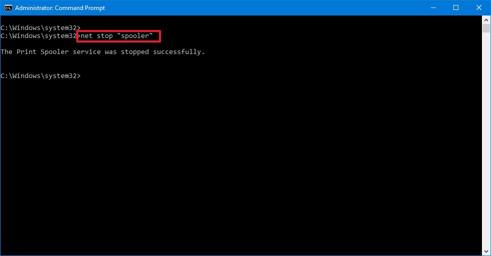 Command Prompt net stop service-name