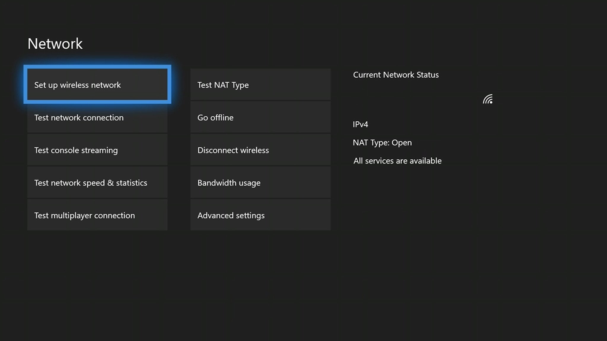 Xbox One Network Settings