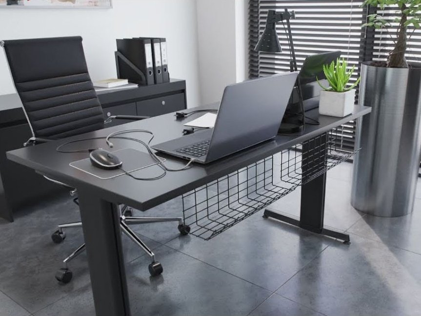 Scandinavian hub Desk Wire Tray Lifestyle