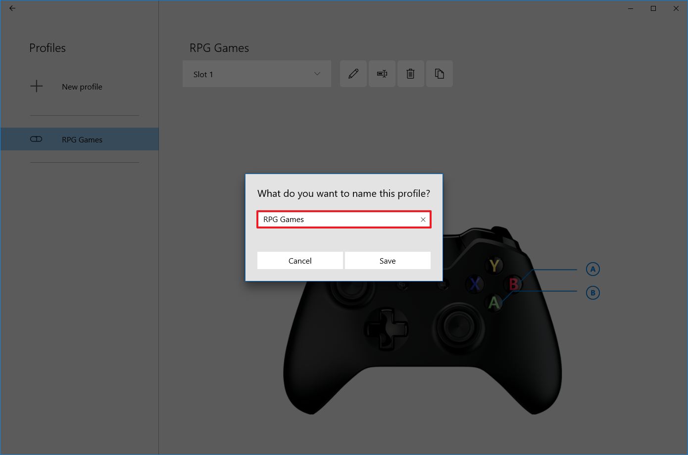 Xbox Button Remap Profile Change Name