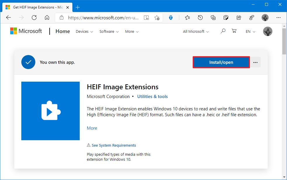 HEIF codec free download on Windows 10