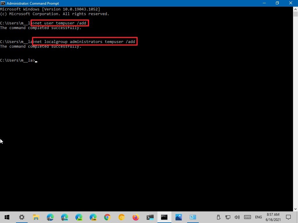 Create new user with Command Prompt in Safe Mode