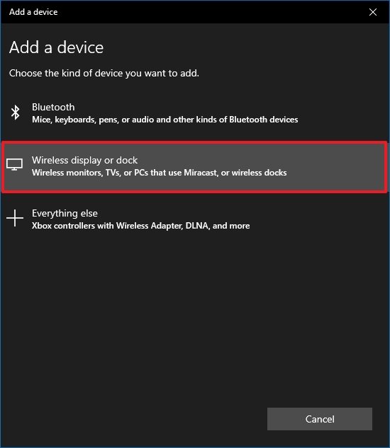 Windows 10 connect wireless secondary display