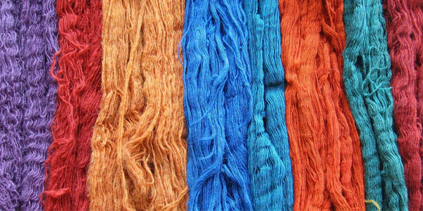 various colored textile ropes treated with Chemicals