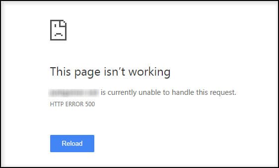 HTTP Status Code Error 500
