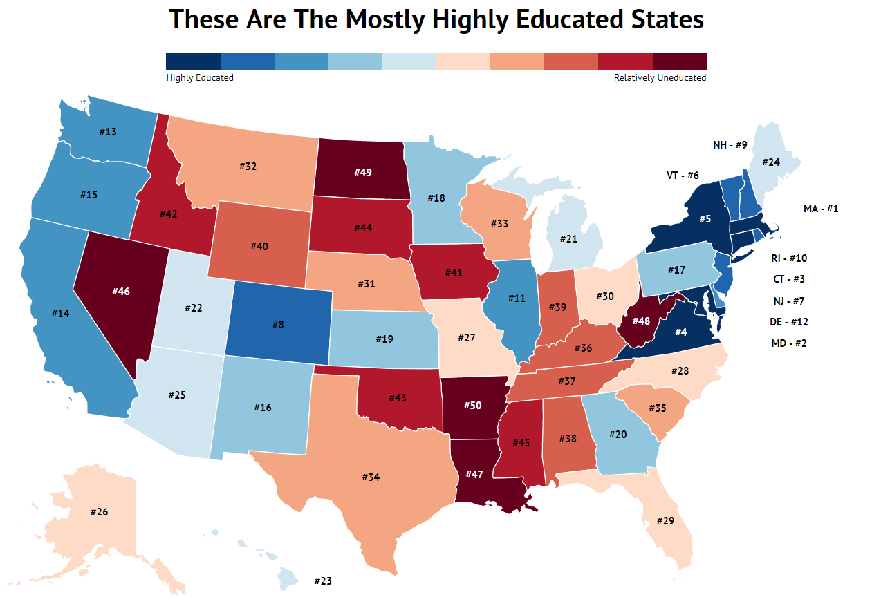 The Most Educated States in America IMAGE source- zippia.com
