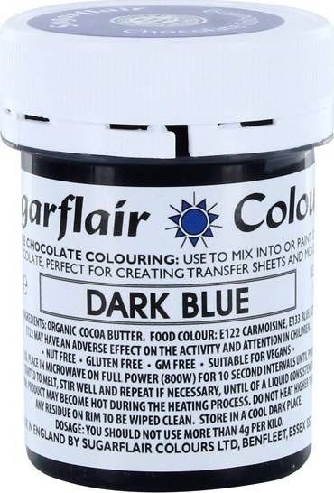 Barva do čokolády na bázi kakaového másla Sugarflair Dark Blue (35 g) C307 dortis dortis