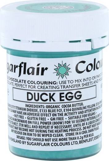 Barva do čokolády na bázi kakaového másla Sugarflair Duck Egg (35 g) C310 dortis dortis