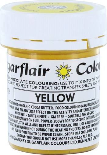 Barva do čokolády na bázi kakaového másla Sugarflair Yellow (35 g) C303 dortis dortis