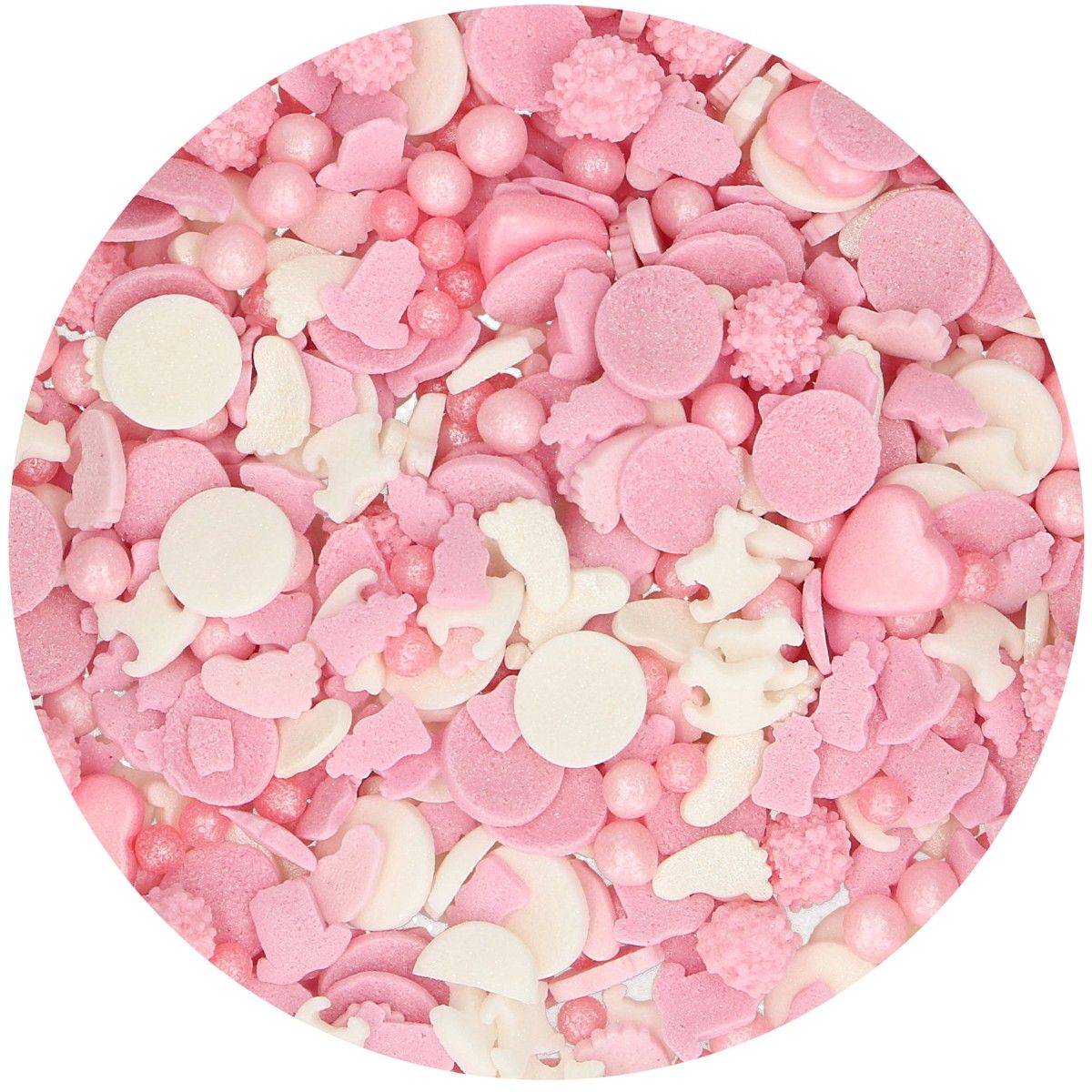Cukrové dekorace růžový mix 180g FunCakes