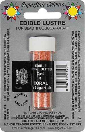 Jedlá prachová glitterová barva Sugarflair (2 g) Coral 5043 dortis dortis