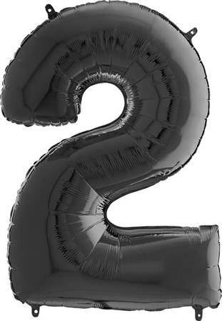 Nafukovací balónek číslo 2 černý 66cm Grabo