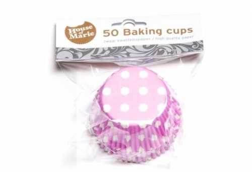 Papírový košíček na muffiny růžový puntíkovaný 50ks House of Marie