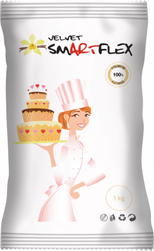 Smartflex Velvet Vanilka 1 kg v sáčku (Potahovací a modelovací hmota na dorty) 0280 dortis dortis