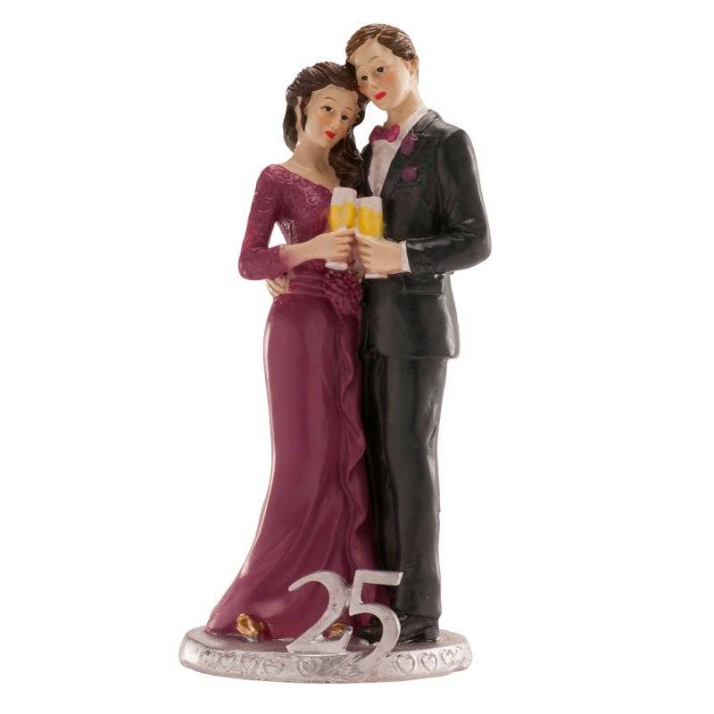 Svatební figurka na dort 25let spolu stříbrná svatba Dekora