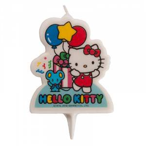 Svíčka na dort Hello Kitty 7cm s myčkou a balónky Dekora