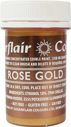Tekutá glitterová barva Sugarflair (20 g) Rose Gold Paint T311 dortis dortis