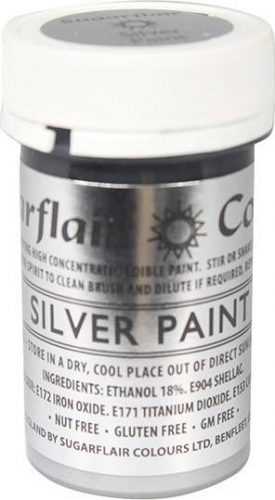 Tekutá glitterová barva Sugarflair (20 g) Silver Paint T307 dortis dortis