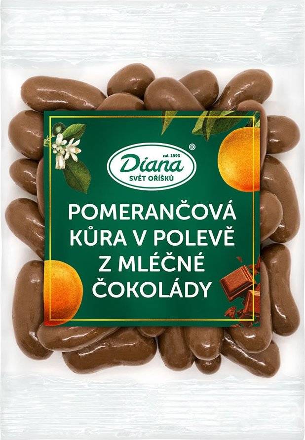 Diana Pomerančová kůra v polevě z mléčné čokolády (100 g) 57011 dortis dortis