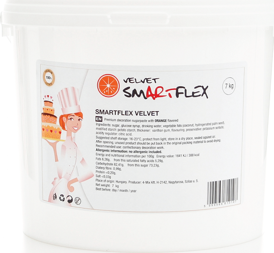 Smartflex Velvet Pomeranč 7 kg (Potahovací a modelovací hmota na dorty) 0053 dortis dortis