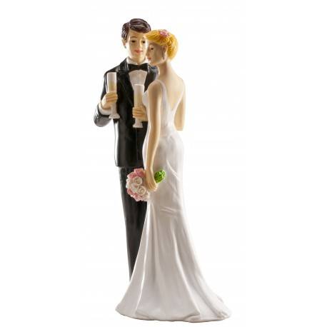 Svatební figurka na dort 16cm slavnostní přípitek Dekora
