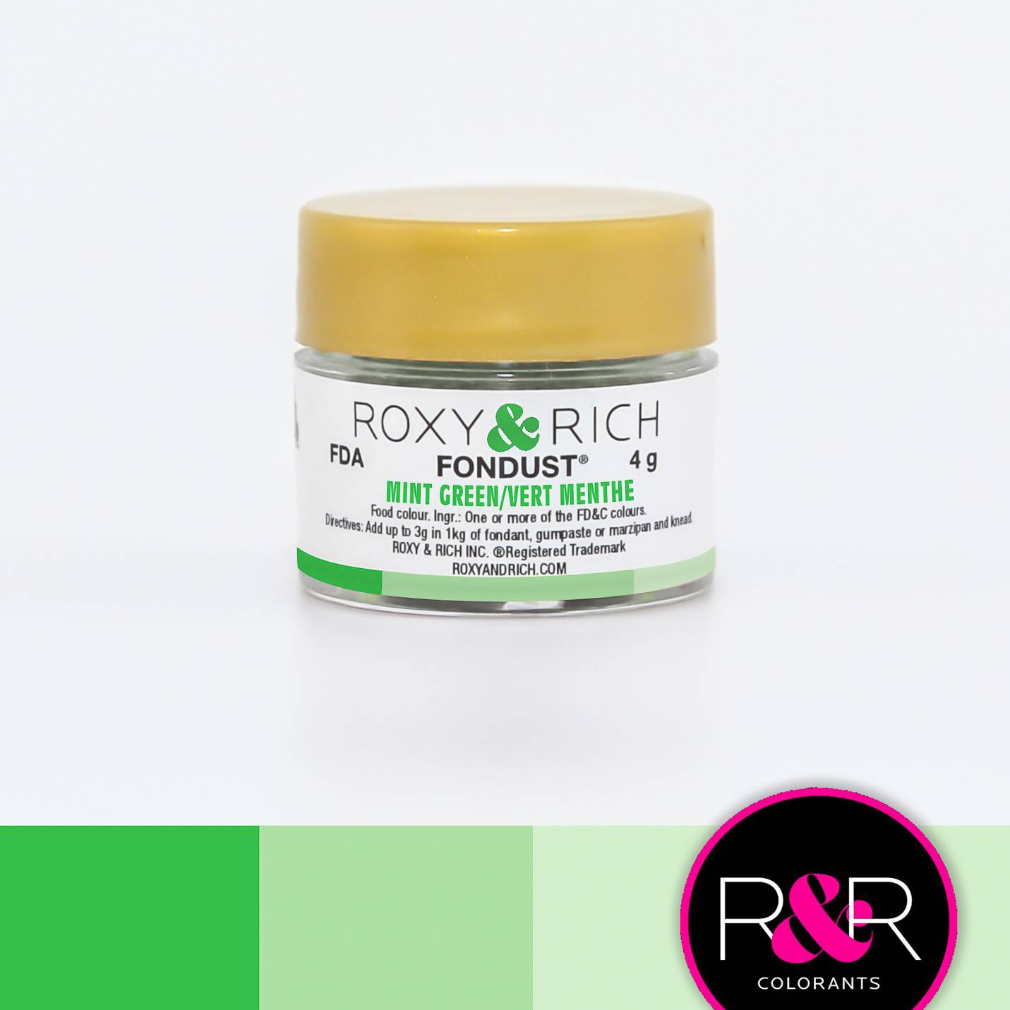 Prachová barva 4g mátově zelená Roxy and Rich