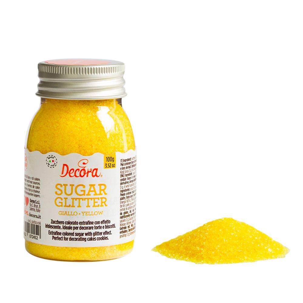 Dekorační cukr 100g žlutý jemný Decora