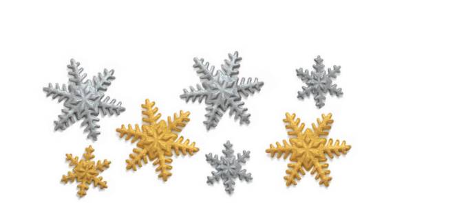 Cukrová dekorace sněhové vločky stříbrné a zlaté 9ks Decora