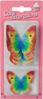 Dekorace z jedlého papíru Motýlci duhoví (8 ks) dortis
