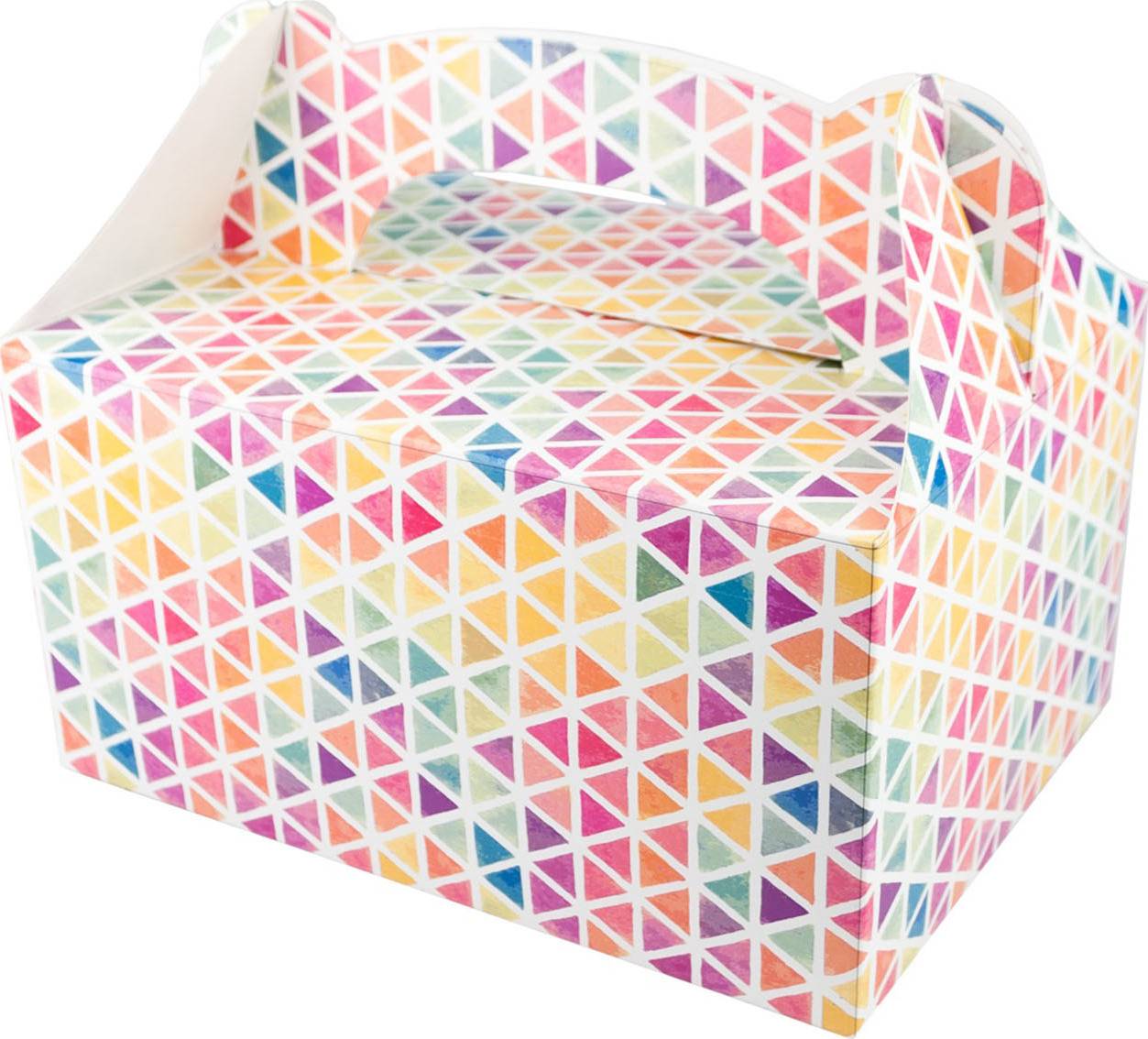 Krabička na zákusky s barevnými trojúhelníky (18