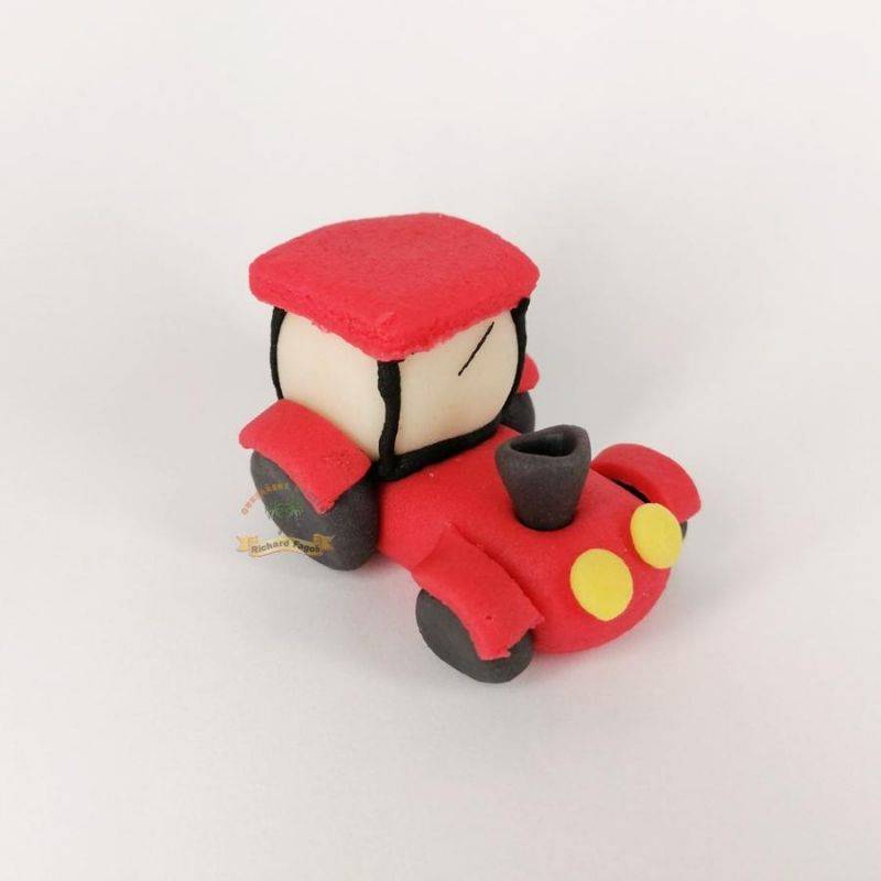 Figurka na dort traktor červený 6