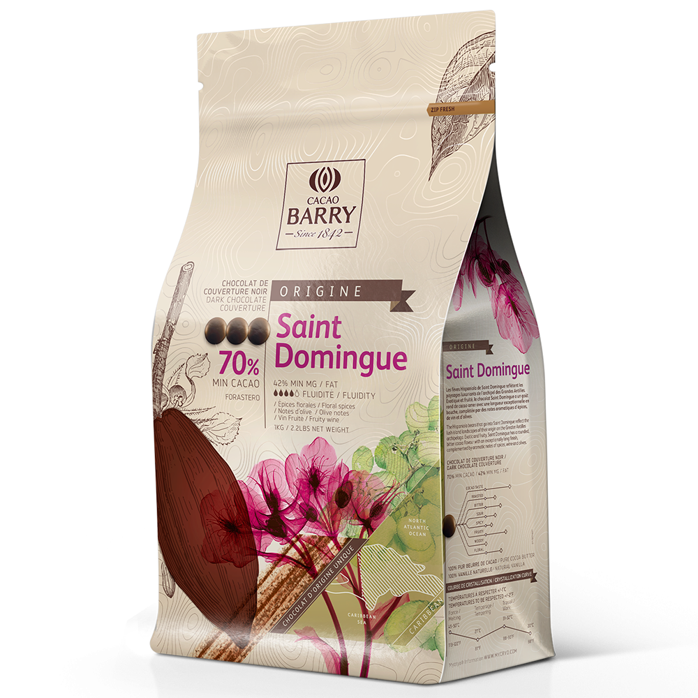 Cacao Barry Origin čokoláda SAINT DOMINGUE hořká 75% 1kg Callebaut