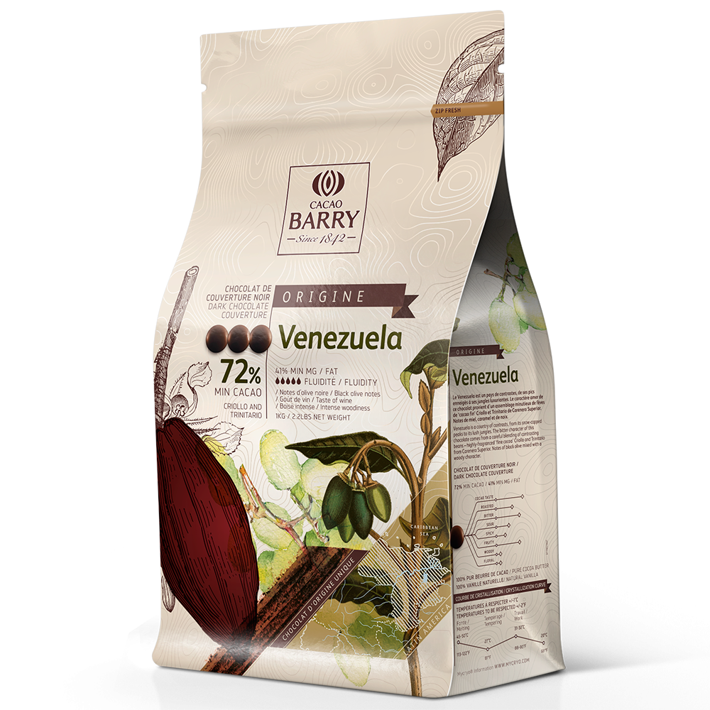 Cacao Barry Origin čokoláda VENEZUELA hořká 72% 1kg Callebaut