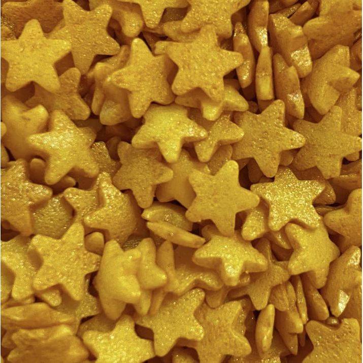 Cukrové zdobení light gold hvězdičky 60g Scrumptious