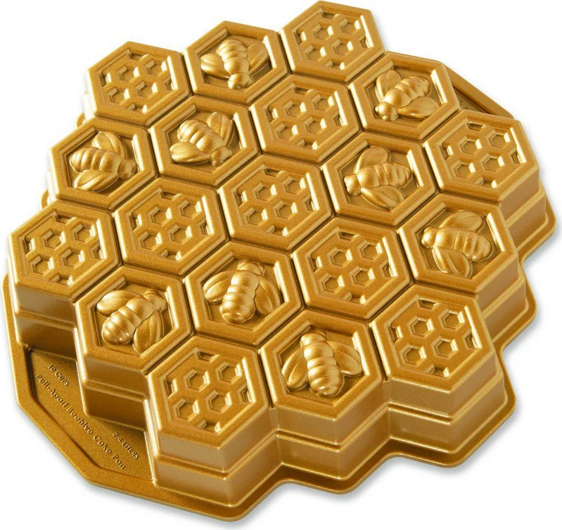 NW Forma včelí plástev 10 cup zlatá Nordic Ware