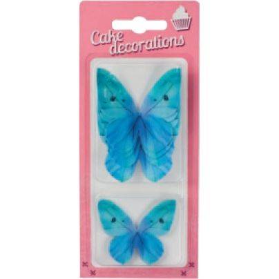 Dekorace z jedlého papíru Motýlci modří (8 ks) dortis