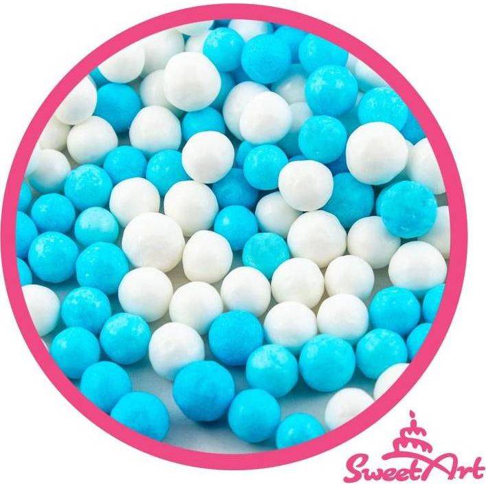 SweetArt cukrové perly modré a bílé 7 mm (80 g) dortis