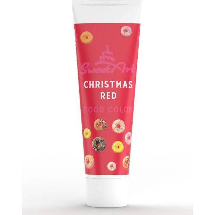 SweetArt gelová barva tuba Christmas Red (30 g) dortis
