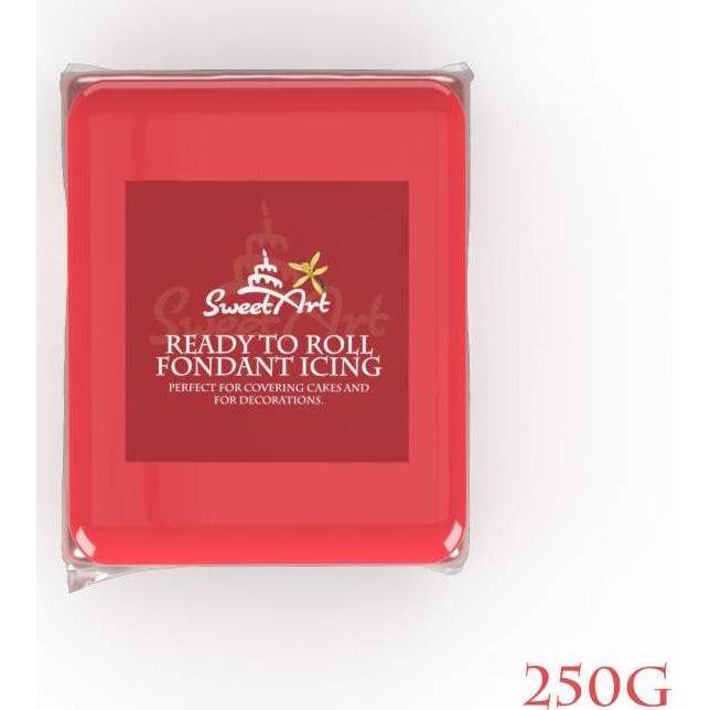 SweetArt potahovací a modelovací hmota vanilková Coral Red (250 g) dortis
