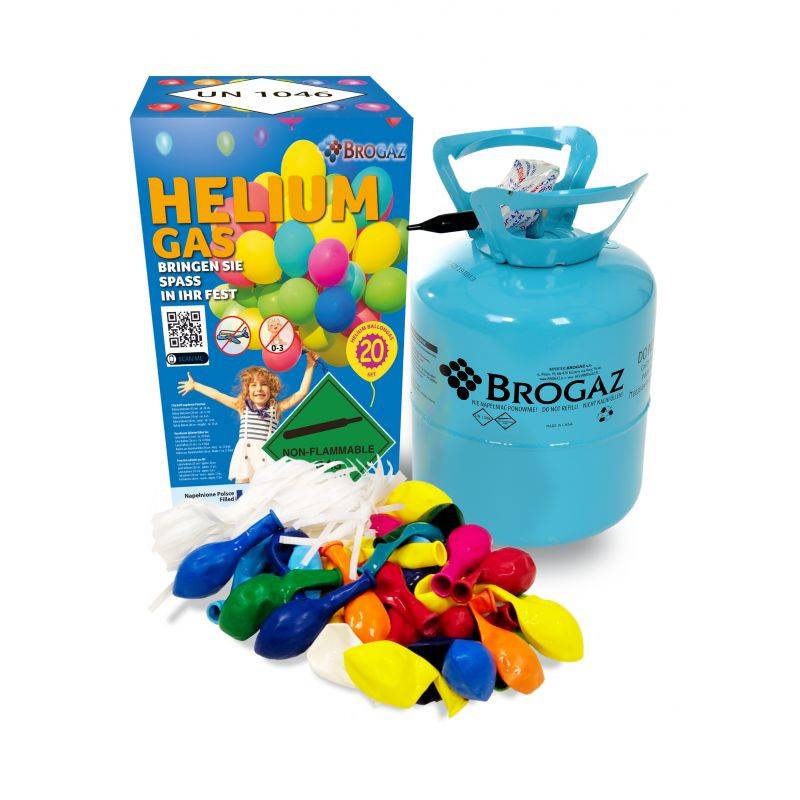 Helium do balónků 20 - 5l + 20ks balónků Brogaz