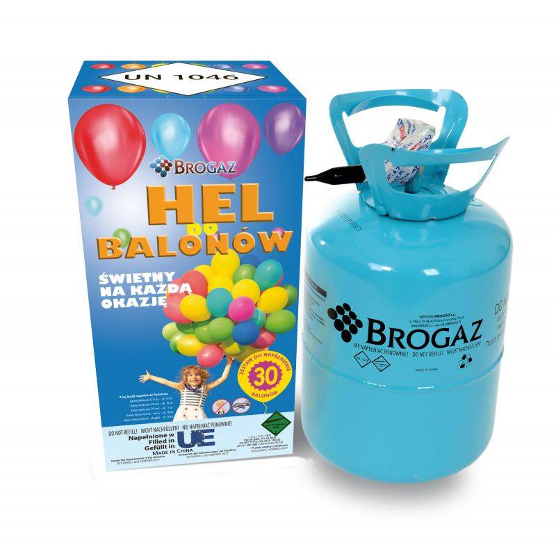 Helium do balónků 30 - 7l + 30ks balónků Brogaz