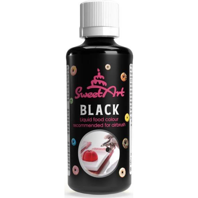 SweetArt airbrush barva tekutá Black (90 ml) - dortis