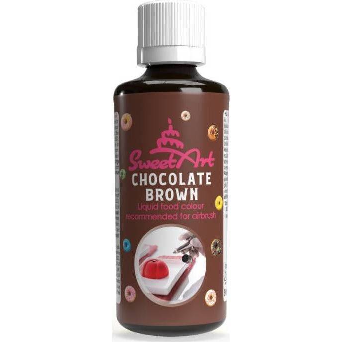 SweetArt airbrush barva tekutá Chocolate Brown (90 ml) - dortis