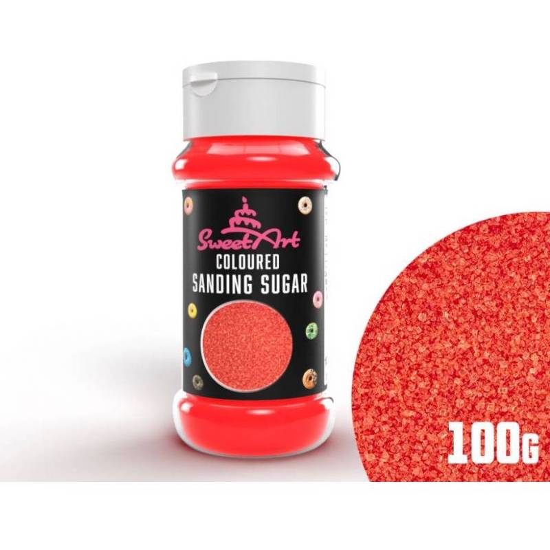 SweetArt dekorační cukr červený (100 g) - dortis
