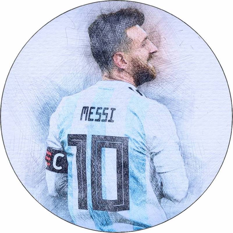 Jedlý papír Lionel Messi portrét 19