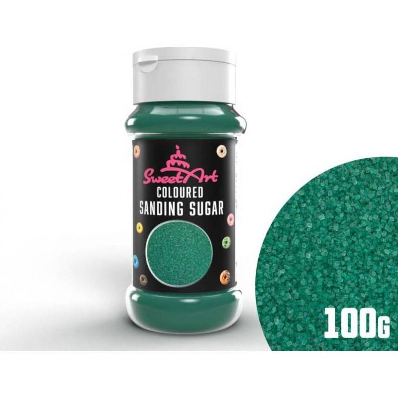 SweetArt dekorační cukr smaragdově zelený (100 g) - dortis