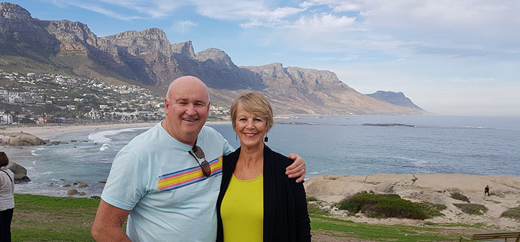 Winston Spence in Capetown South Africa with his wife