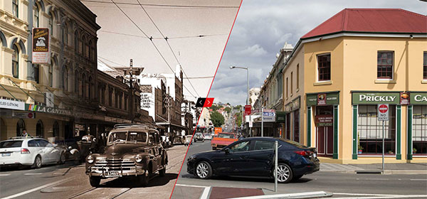 Famous Australian streets, cities and sites … then and now