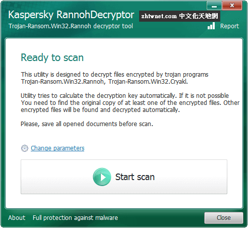 Read more about the article TrojanRansom.Win32.Rannoh 清理工具 – Kaspersky RannohDecryptor